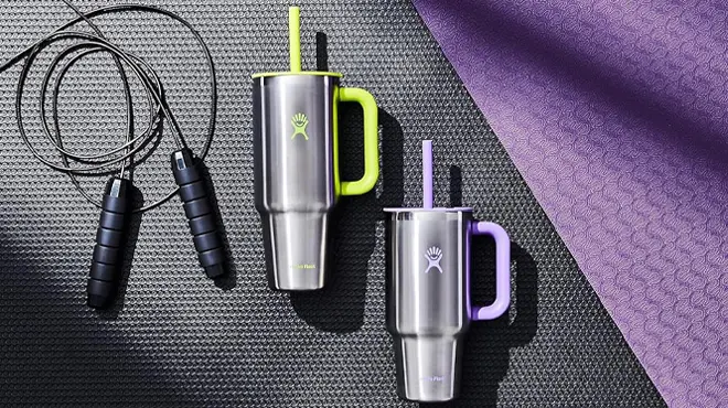 Hydro-Flask-40-Ounce-Travel-Tumblers-in-Stainless-Lime-and-Violet.webp