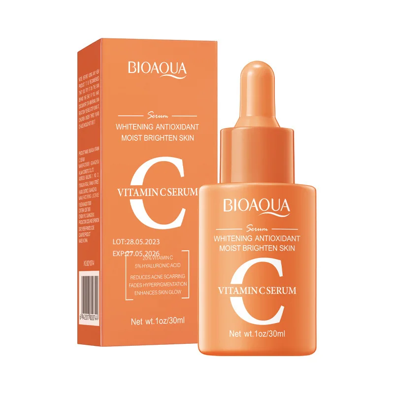 BIOAQUA Vitamin C Serum – Retinol & Hyaluronic Acid Facial Essence for Brightening, Hydrating & Firming Skin