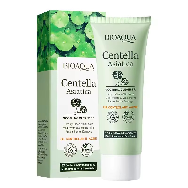 BIOAQUA Centella Asiatica Facial Cleanser – Oil Control & Moisturizing Face Wash Foam for Clear Skin