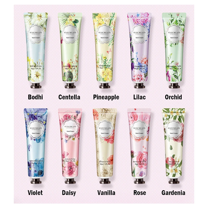 10pcs Fruity & Floral Hand Cream Set – Moisturizing, Nourishing & Repairing Skincare for Dry Hands