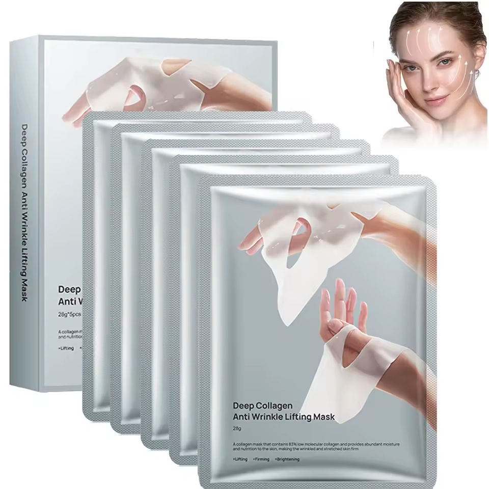 5-Pack Deep Collagen Face Masks – Anti-Wrinkle, Lifting, Firming & Moisturizing Overnight Skincare