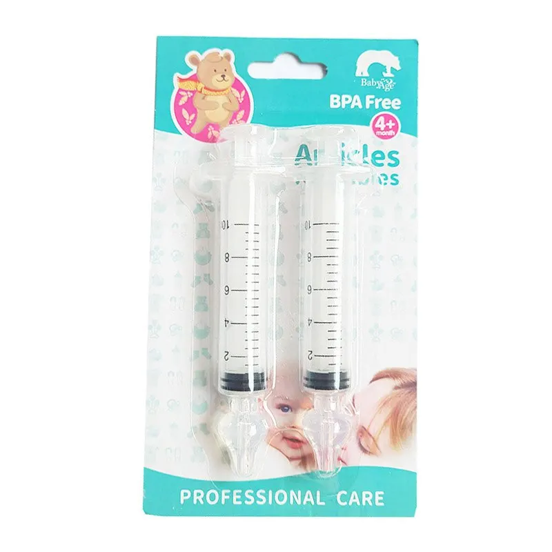 2-Pack Baby Nasal Aspirator Syringe Set – 10ML Nose Cleaner with Needle Tube for Infant Congestion Relief & Mucus Removal