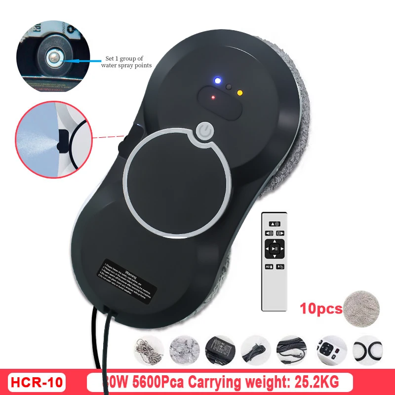 DIVEDEER Intelligent Water Spray Window Cleaning Robot – Double-Sided Brushless Motor Glass Cleaner for High-Rise 