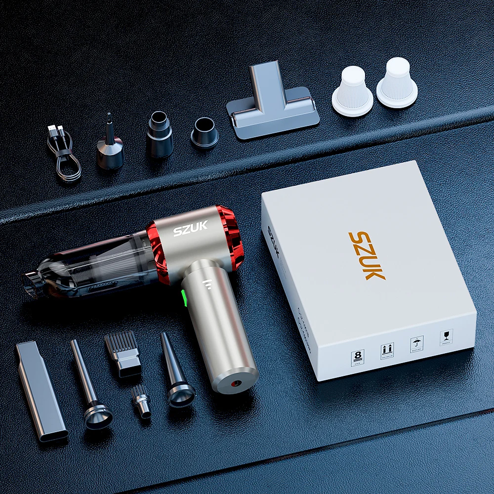 SZUK C012MAX Wireless Car Vacuum Cleaner – Strong Suction Mini Portable Handheld Blower for Home & Car 