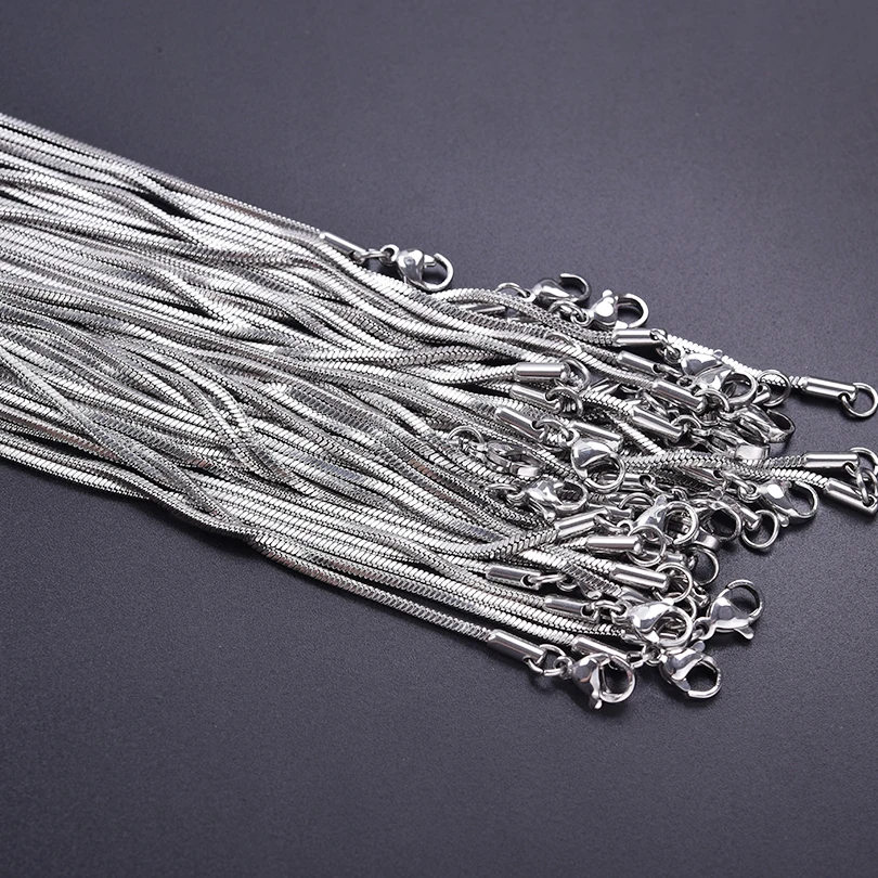 Wholesale 45/50/60/70cm Snake Chain Necklace Stainless Steel Necklaces For Women Men Accessories Vintage Jewelry Collares Hombre