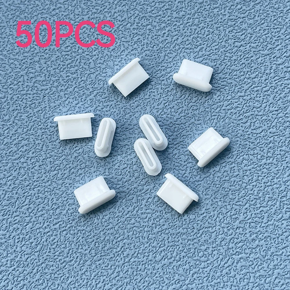 50PCS Type-C Silicone Dust Plugs – USB Charging Port Protectors for Samsung, Xiaomi & Huawei