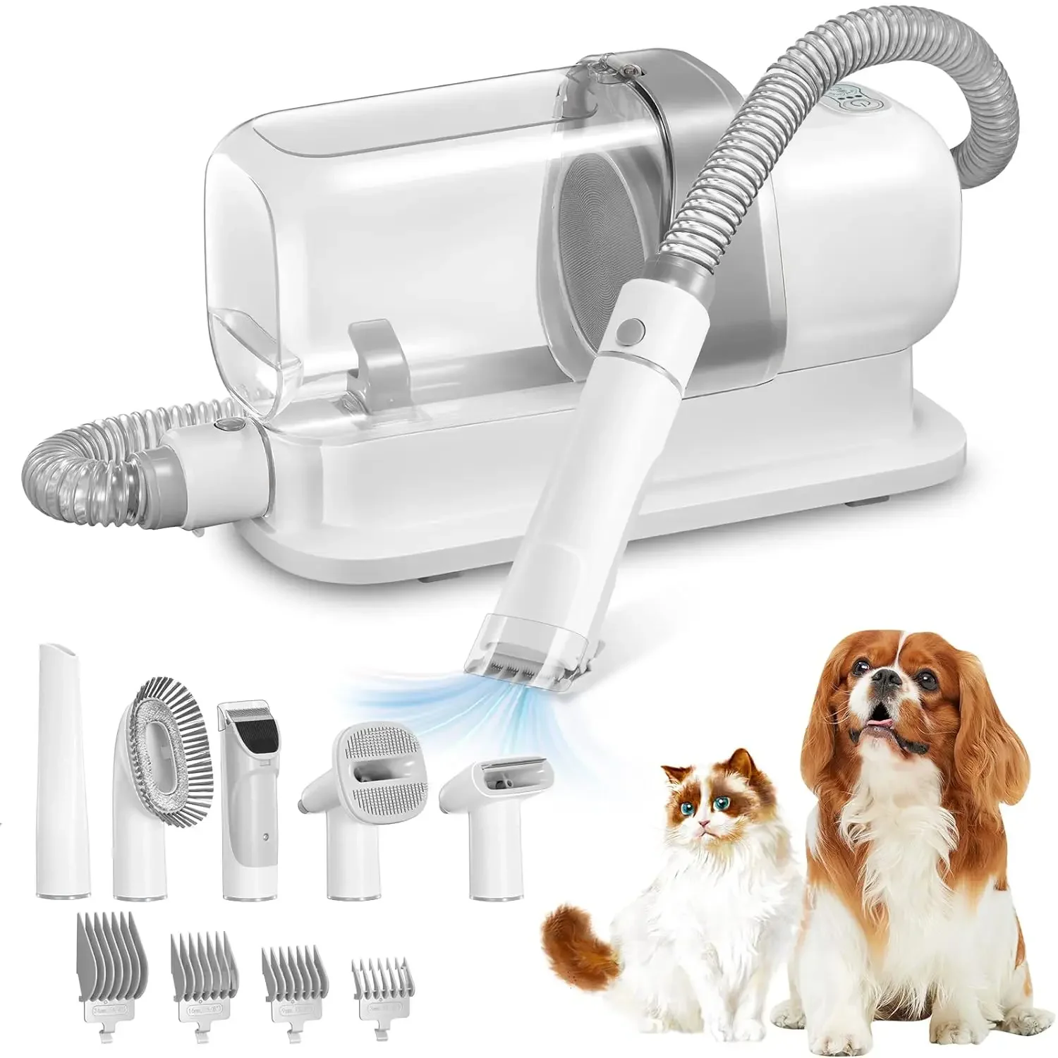 2.3L Pet Grooming Vacuum & Dog Hair Remover Kit – Quiet Suction with Multiple Grooming Tools