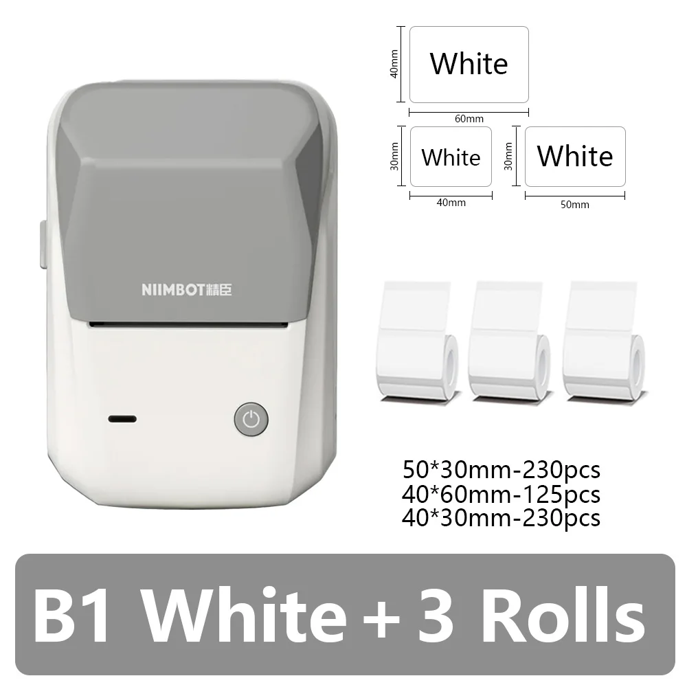 Niimbot B1 Portable Bluetooth Thermal Label Printer – Pocket Sticker Maker with Self-Adhesive Labels