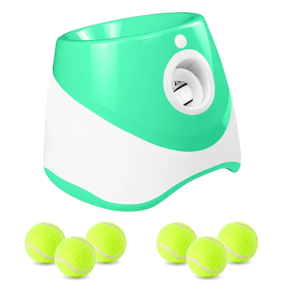 Automatic Dog Tennis Ball Launcher – Interactive Pet Toy with 6 Balls