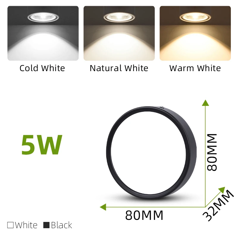 Modern LED Ceiling Spot Light with 3 Color Modes