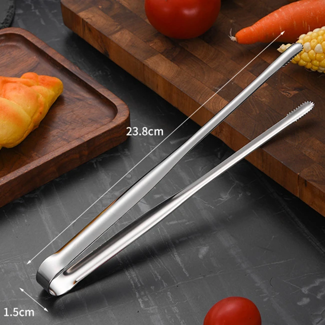 Stainless Steel Grill Tongs – Non-Slip BBQ Steak & Food Clip for Easy Cooking