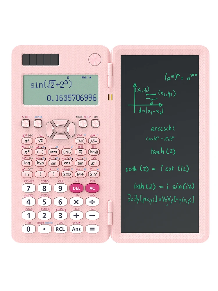 Solar Scientific Calculator with LCD Notepad – 417 Functions Foldable Design