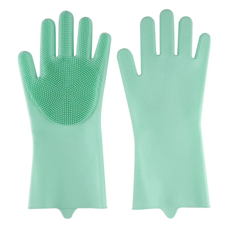 Silicone Dishwashing Gloves for Household Use Kitchen Cleaning Gloves Car Washing Clothes Washing Bathing Gloves Cleaning Tools