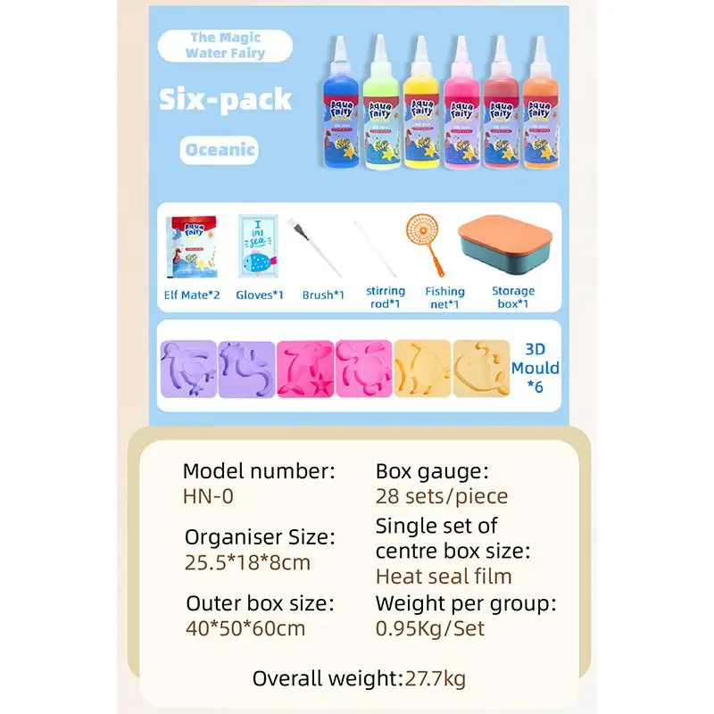 DIY Fairy Magic Water Elf Ocean Mold Companion For Kids 3D Handmade Kits Aqua Fairy Gel Toy Set Handicraft Educational Toys Gift