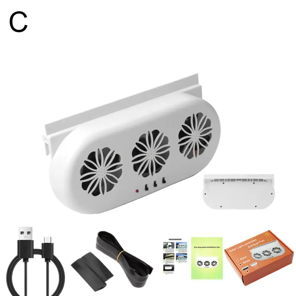 Solar-powered Car Exhaust Fan, Window-mounted Ventilation Fan For Air Circulation And Cooling, Efficient Car Cooling Fan K7h6