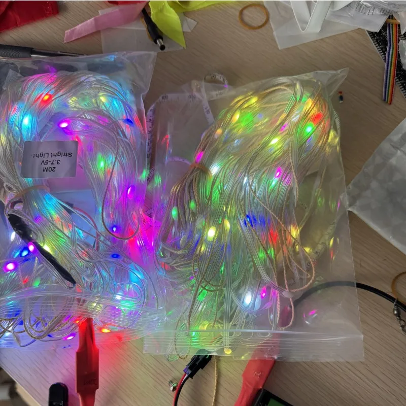 Decoration 20M String lights for  Big Triangle LED delta Inflatable Ocoputs  kite with speed and color control with meteor flash