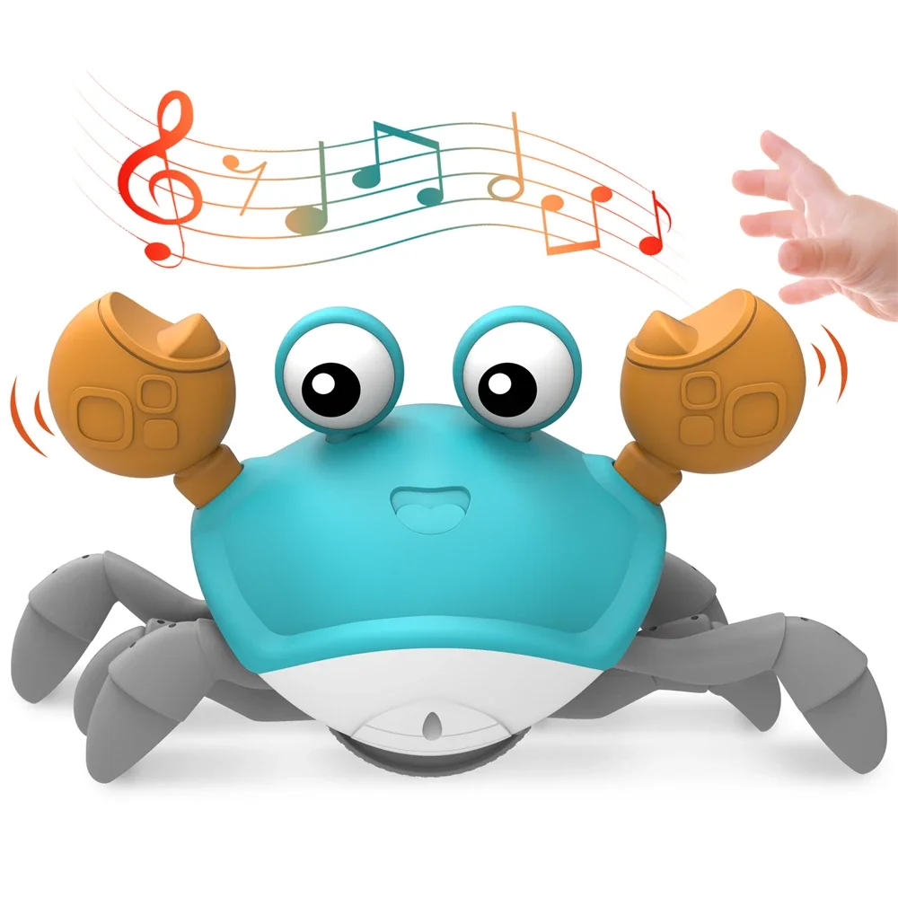 Interactive Toys Crawling Crab Toy for Kids,Induction Escape Crab Electric Pets Musical Toys Toddler Crawling Toys for Children