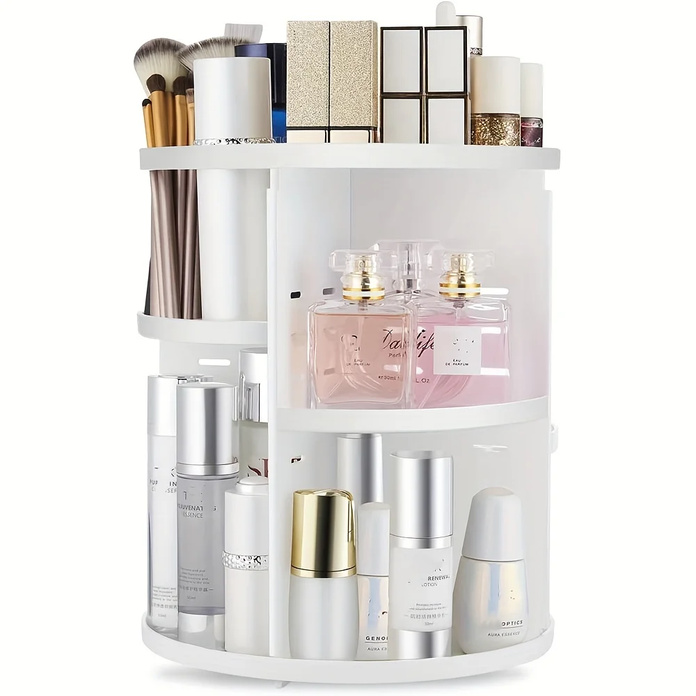 360° Rotating Makeup Organizer, Spinning Bathroom Organizer Countertop, organizer for cosmetics,Cosmetic Holder Shelf,(Clear)