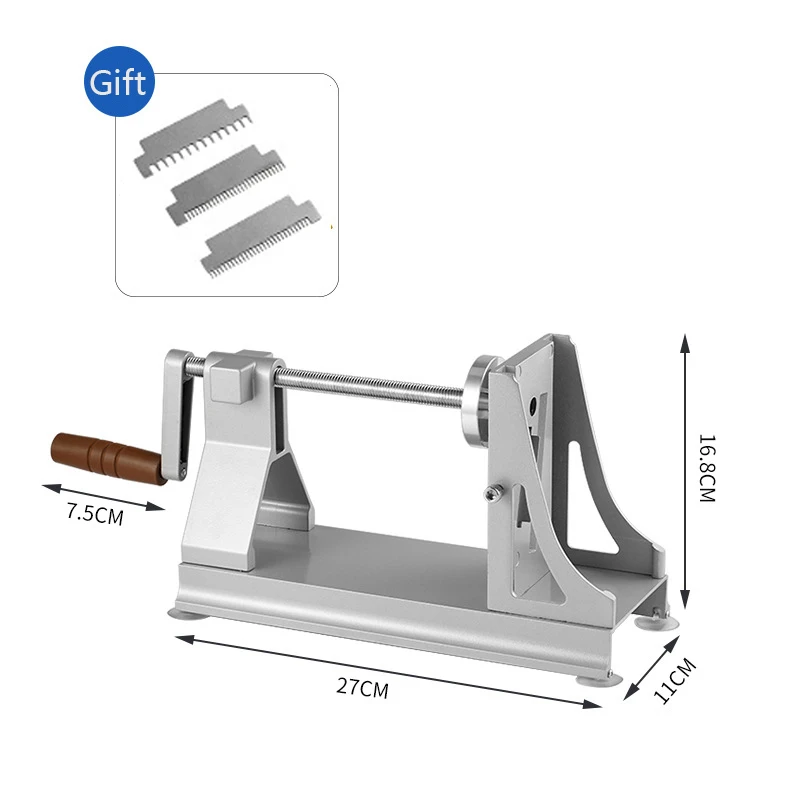 Metal Vegetable Spiralizer 3 Blades Potato Slicer Noodles and Curly Chips Maker Cabbage Carrot Grater Kitchen Accessories