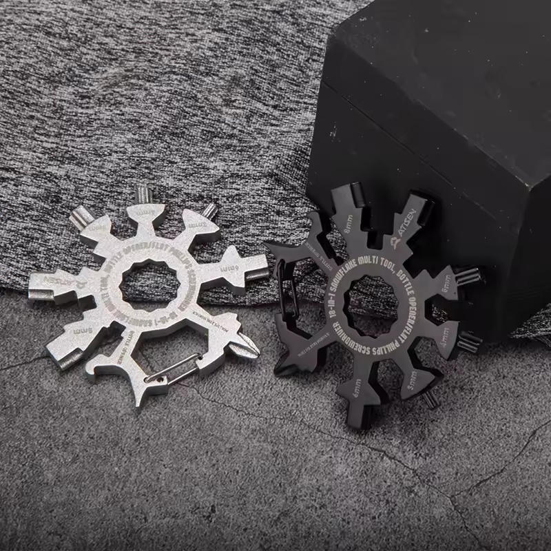 Multifunctional Snowflake Wrench Tool Popular portable Stainless Steel Creative Outdoor bicycle repair tool Open a bottle Gift