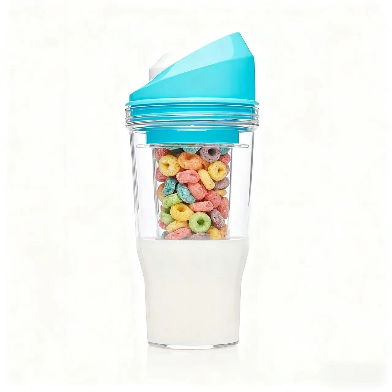 Double Layer Breakfast Water Cup, Milk & Cereal Separator, Portable Leak-Proof Cold Hot Use, Ideal for Office Workers & Students