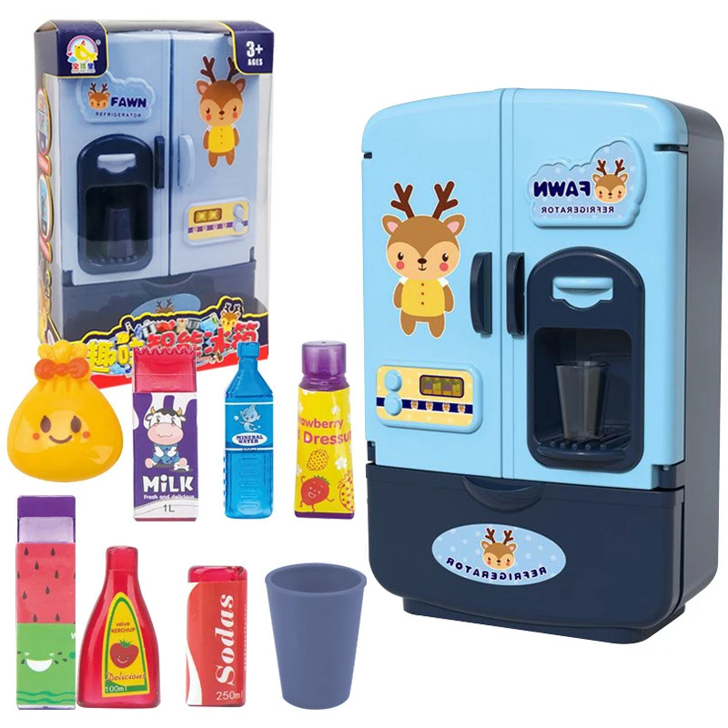 New Kids Toy Simulation Fridge Refrigerator Accessories Pretend Play Educational For Kids Kitchen Set Food For Children's Gifts