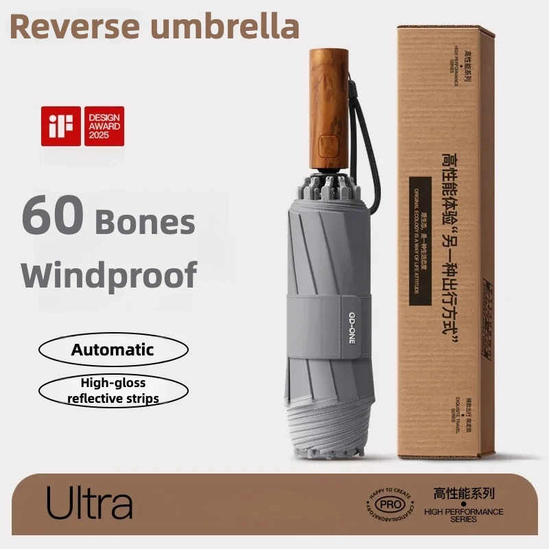 Windproof Automatic Reverse Umbrella – Folding Sun & Rain Protection for Men and Women