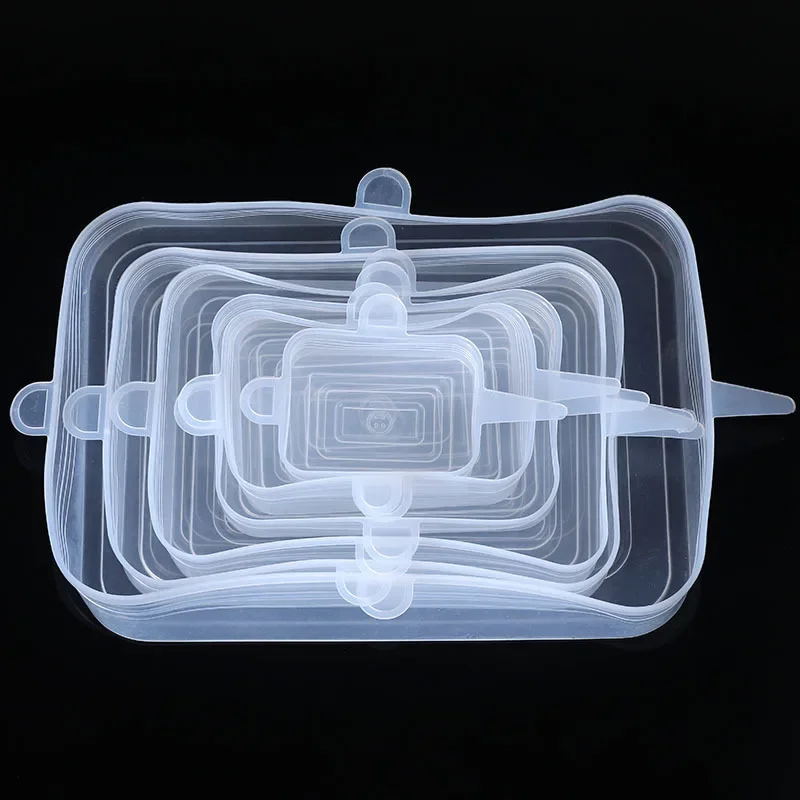 6-Pack Stretch Silicone Lids – Reusable Universal Food Covers for Bowls & Containers