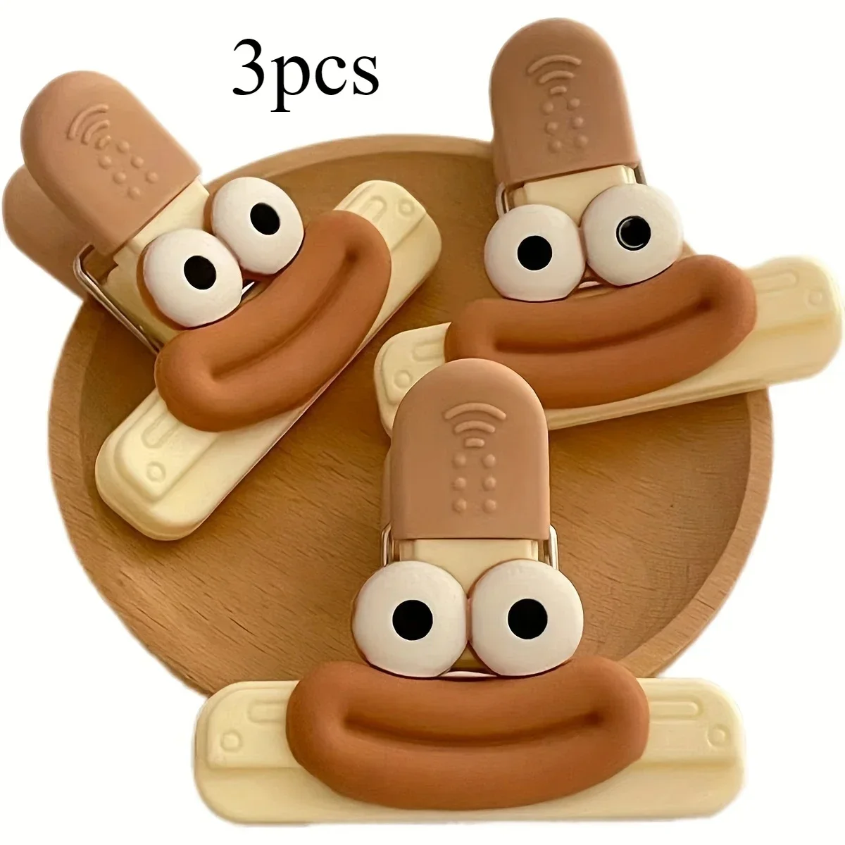 3-Pack Creative Face Bag Clips – Snack Sealing Clips for Food Storage