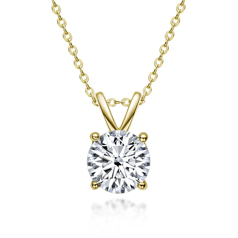 Moissanite Necklace for Women – D Color Diamond Style Pendant (1–5 Carat Options)