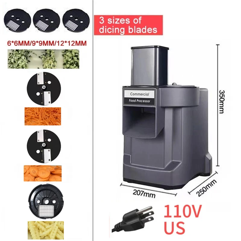 Electric Food Processor 4 in1 Multifunctional Cutting Machine Carrot Potato Slice Shred Diced  Vegetable Chopper for Kitchen