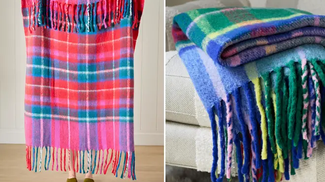 Anthropologie Tartan Wool Plaid Throw
