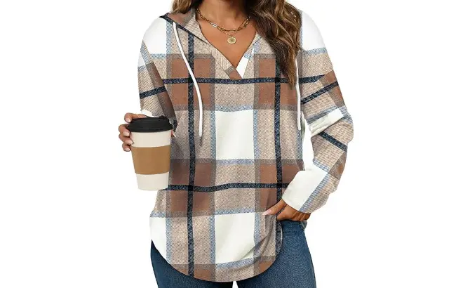 Women’s Plaid Pullover Hoodie