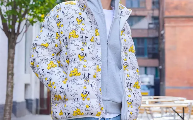 Disney Men’s Pluto Puffer Jacket 
