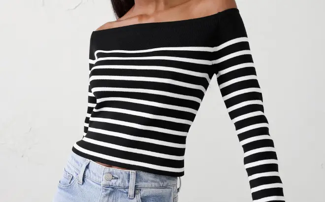 Banana Republic Factory Merino Off-Shoulder Sweater