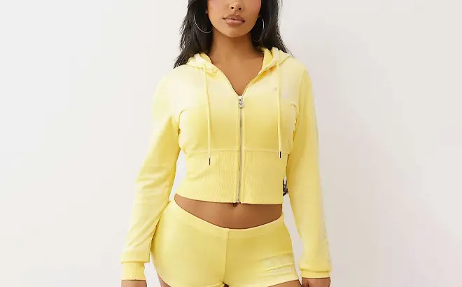 True Religion Velour Zip Hoodie