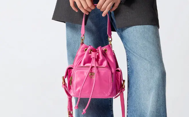 Pinko Small Satin Bucket Bag