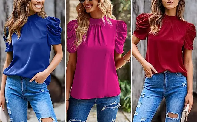 Women’s Puff Sleeve Tunic Top 