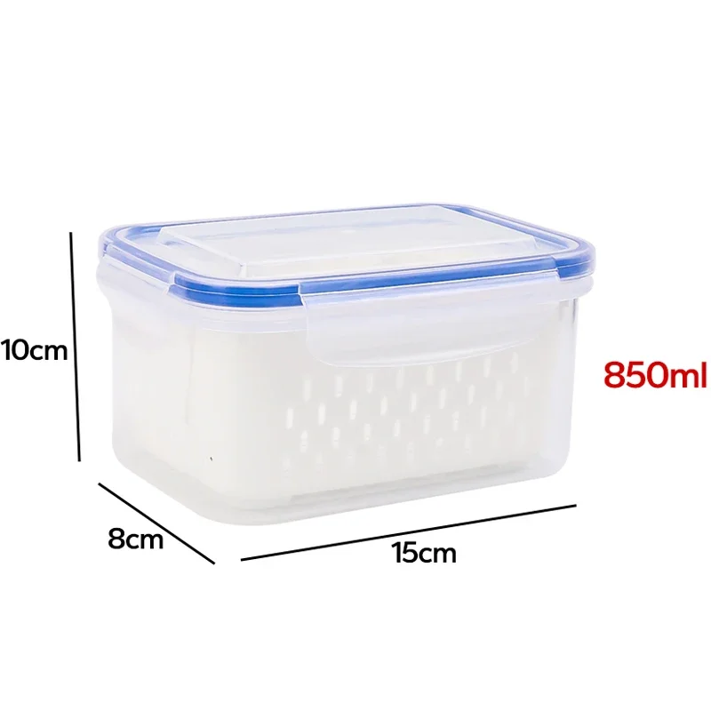 Double-Layer Food Storage Box with Drain Basket 