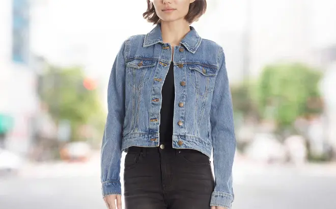 New York & Company Women’s Cropped Denim Jacket 