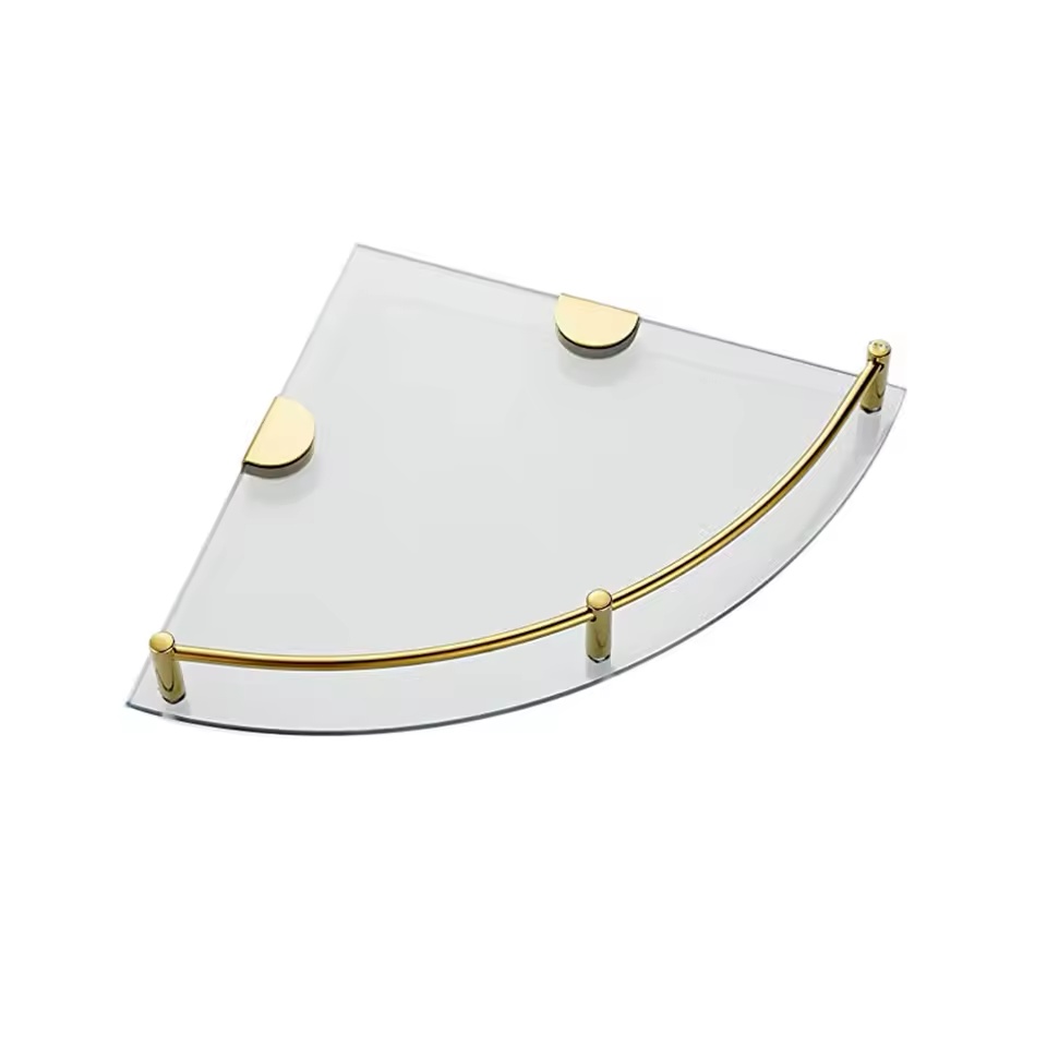 Wall Mounted Bathroom Glass Corner Shelf 