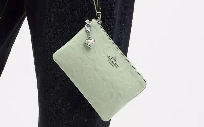 Coach Signature Leather Zip Wristlet 