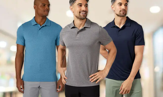 32 Degrees Men’s Classic Polo Shirts (3-Pack) 