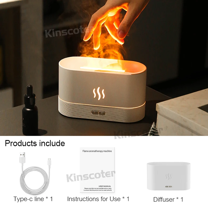 KINSCOTER Flame Aroma Diffuser Ultrasonic Humidifier