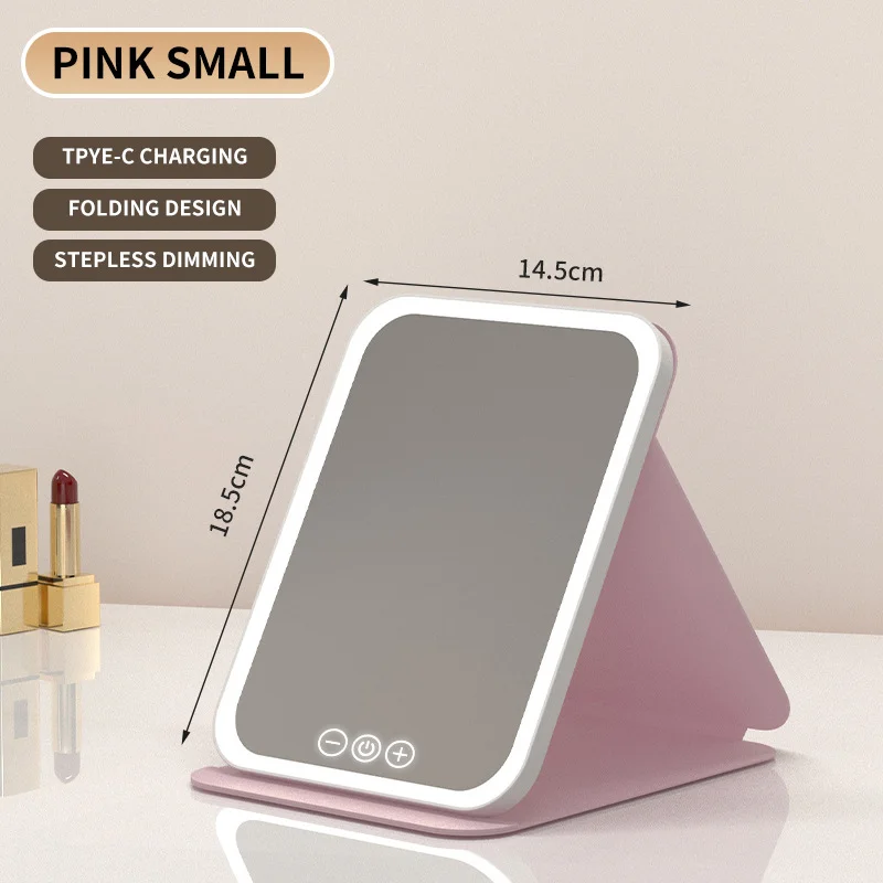 Rechargeable LED Makeup Mirror with 3-Color Light & Touch Control