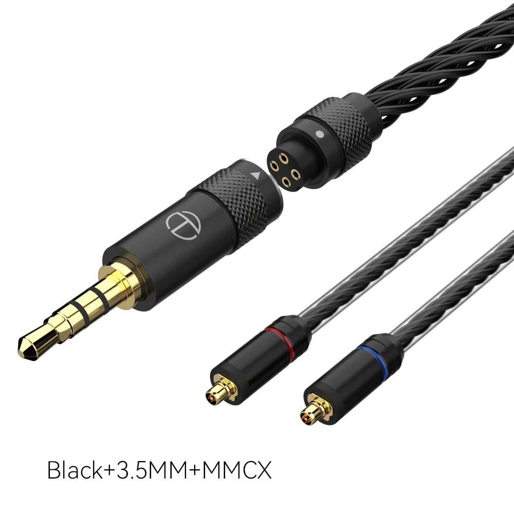 TRN T2 Pro 16-Core Silver-Plated Upgrade Cable – MMCX/QDC/0.75/0.78mm for IEMs, 2.5/3.5/4.4mm, Type-C & Lightning 