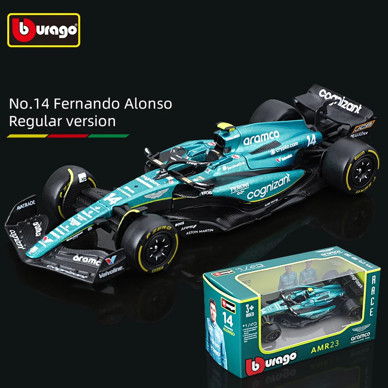 Bburago 1:43 2025 Aston Martin AMR23 F1 Formula Alloy Car Die Cast Vehicles Collectible Model Racing Toy