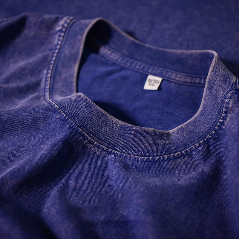 Vintage Oversized Acid Wash T-Shirt – 300g Heavyweight Cotton, Streetwear Hip-Hop Tee for Men & Women