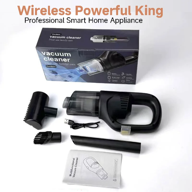 Wireless Strong Suction Vacuum Cleaner – Handheld for Home, Car, Robot & Window Cleaning