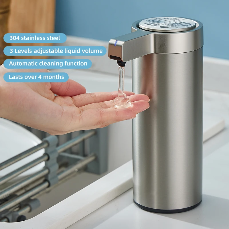 Automatic Soap Dispenser – Touchless Smart Sensor Hand Sanitizer & Body Wash Dispenser, 304 Stainless Steel for Kitchen & Bathroom 
